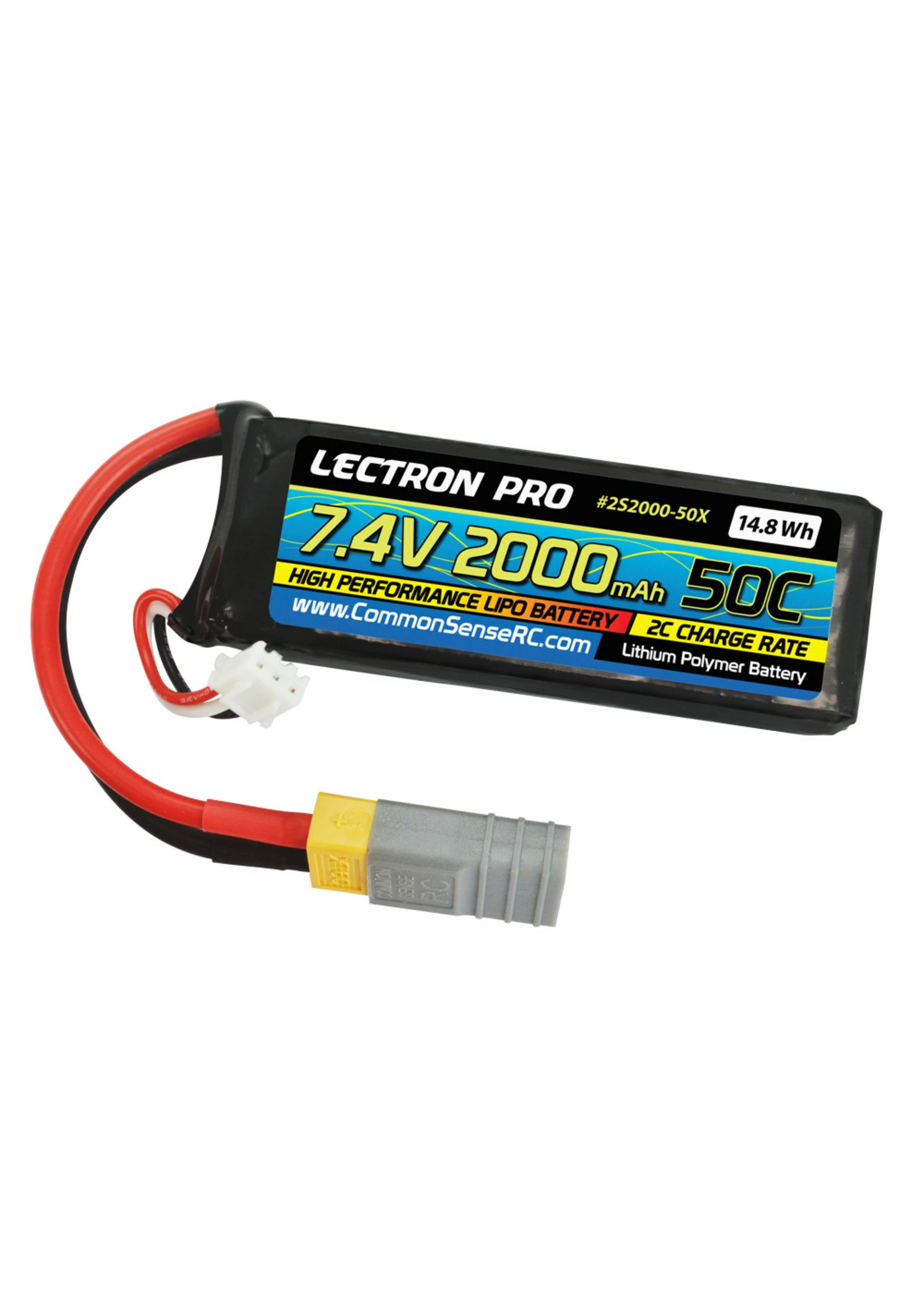 COMMON SENSE RC 2S2000-50X - 7.4V 2000 50c XT60/Traxxas Adapter 3 COMMON SENSE RC 2S2000-50X - 7.4V 2000 50c XT60/Traxxas Adapter