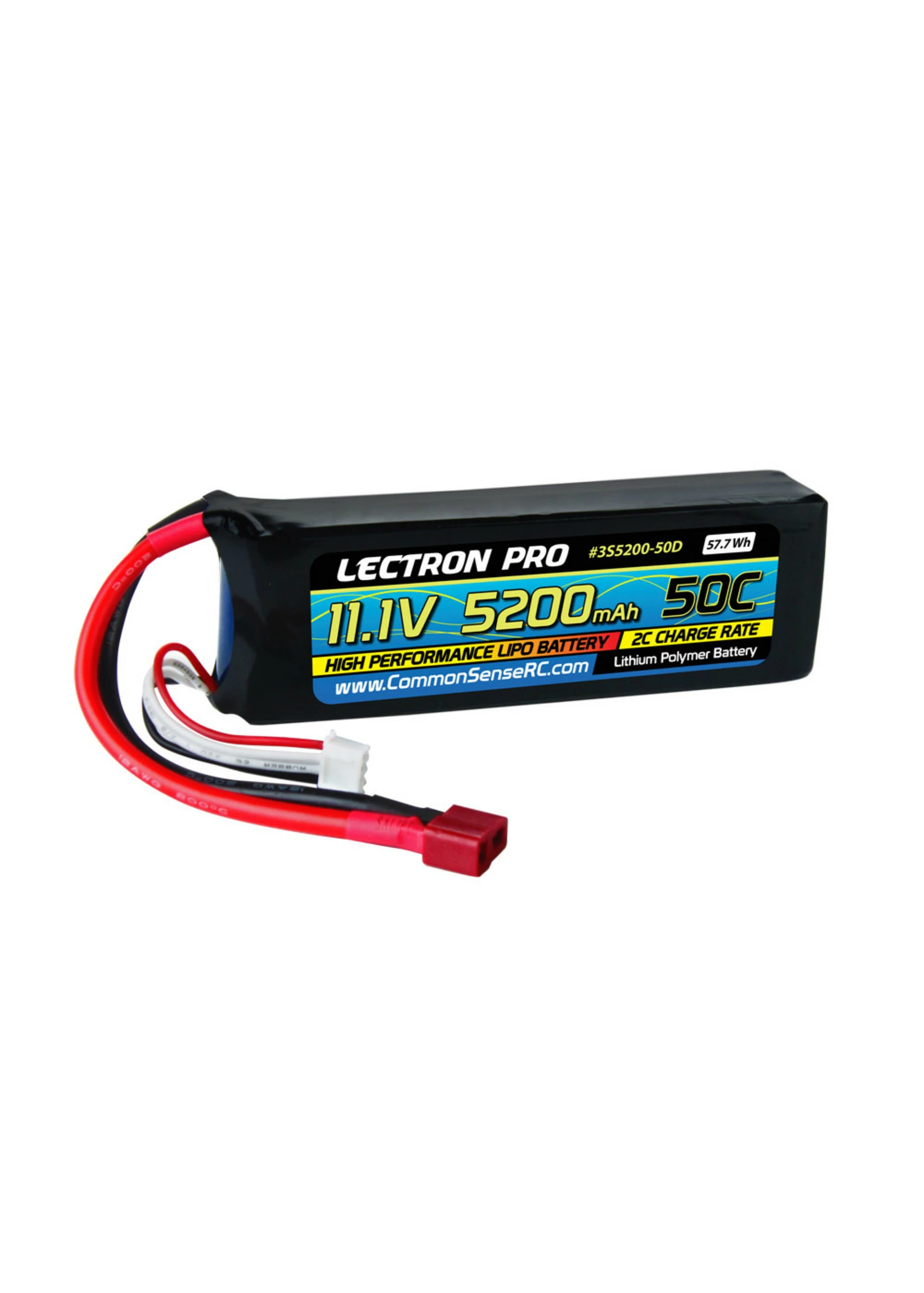 COMMON SENSE RC 3S5200-50D - 11.1V 5200mAh 50C Lipo Battery With Deans-Type Connector 3 COMMON SENSE RC 3S5200-50D - 11.1V 5200mAh 50C Lipo Battery With Deans-Type Connector