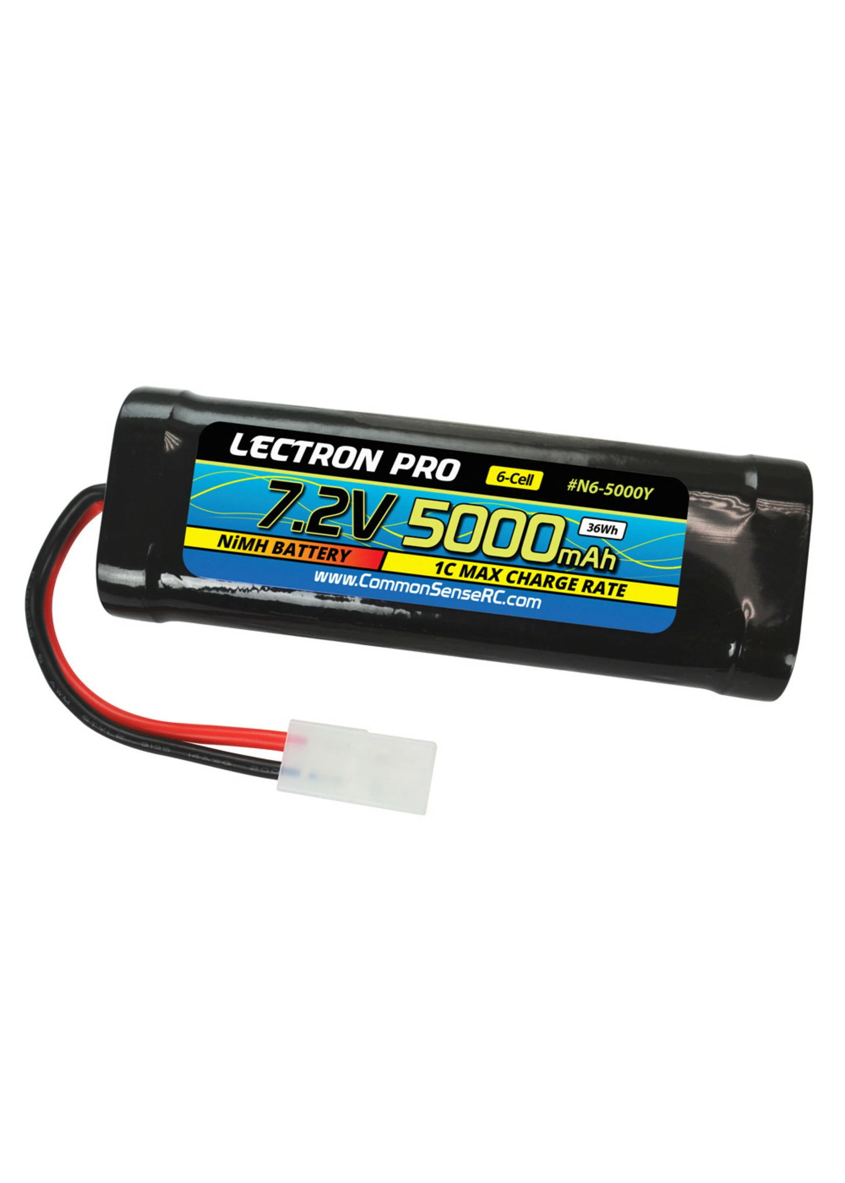 COMMON SENSE RC N6-5000Y - 7.2 V NiMH 5000mAh 6-Cell Flat Pack With Tamiya Connector 3 COMMON SENSE RC N6-5000Y - 7.2 V NiMH 5000mAh 6-Cell Flat Pack With Tamiya Connector