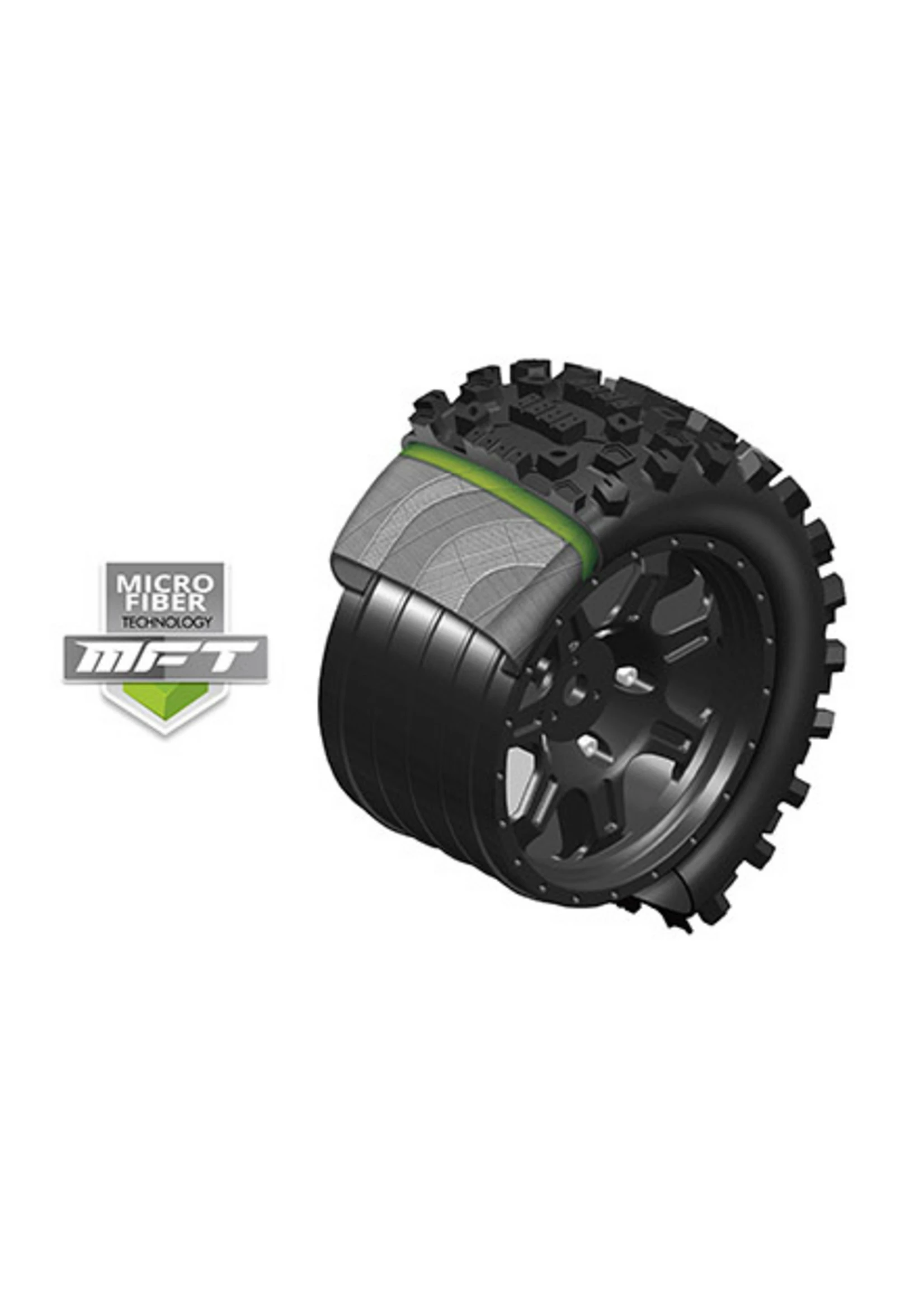 Duratrax DTXC5500 - Bandito X Belted Mounted Tires 24mm - Black 4 Duratrax DTXC5500 - Bandito X Belted Mounted Tires 24mm - Black - Image 2