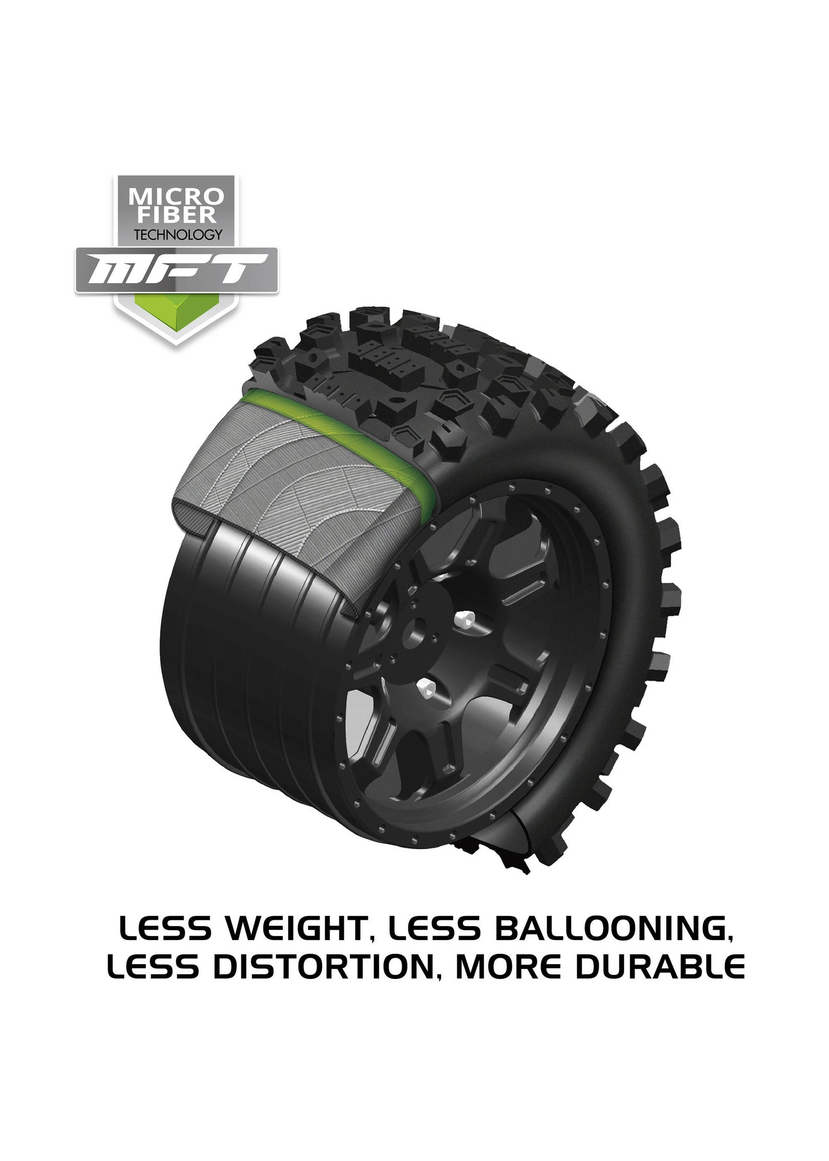 Duratrax DTXC5502 - Six Pack X Belted Mounted Tires - 24mm Black (2) 4 Duratrax DTXC5502 - Six Pack X Belted Mounted Tires - 24mm Black (2) - Image 2