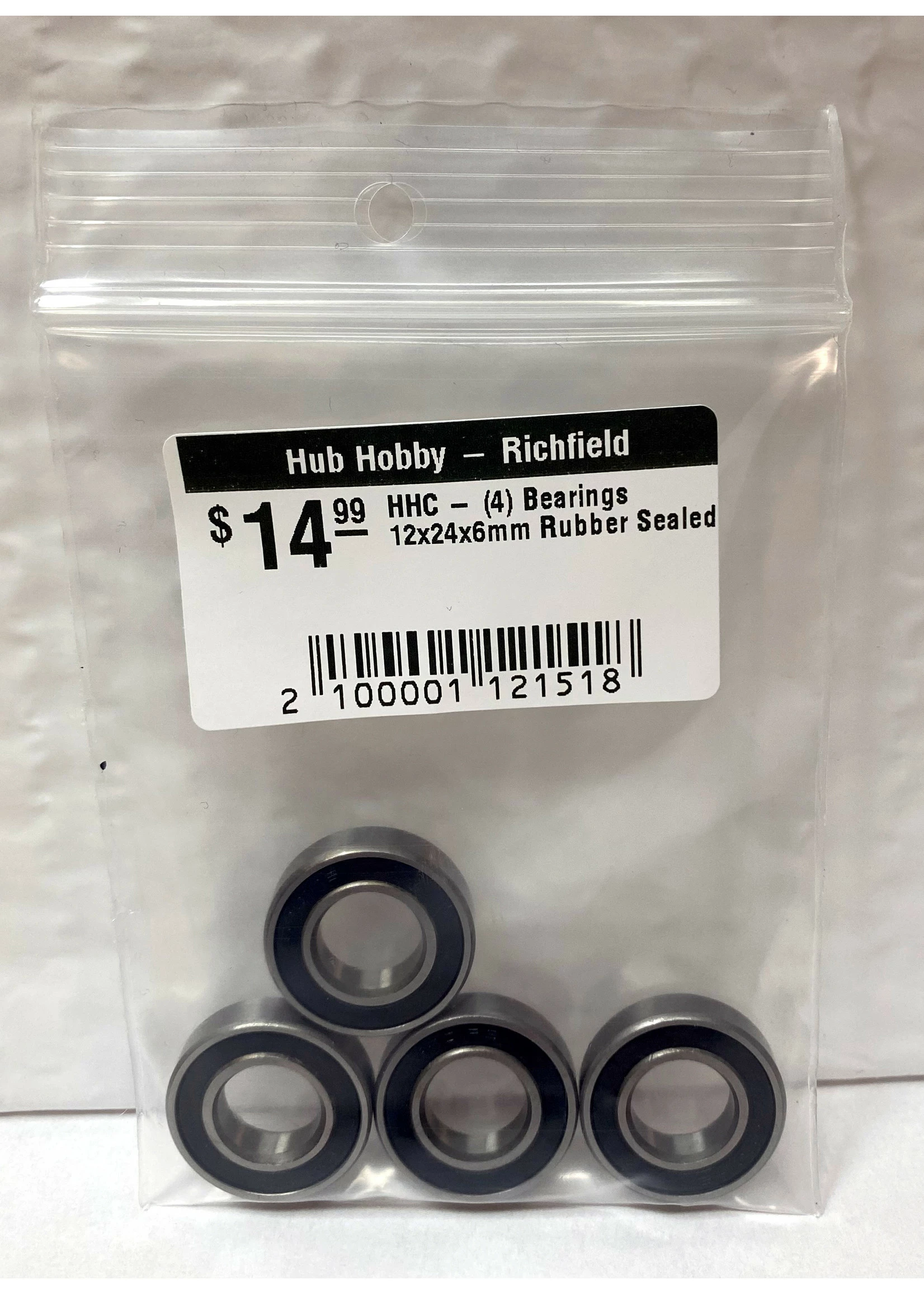 Hub Hobby Rubber Sealed Ball Bearings, 12x24x6mm (4) 3 Hub Hobby Rubber Sealed Ball Bearings, 12x24x6mm (4)
