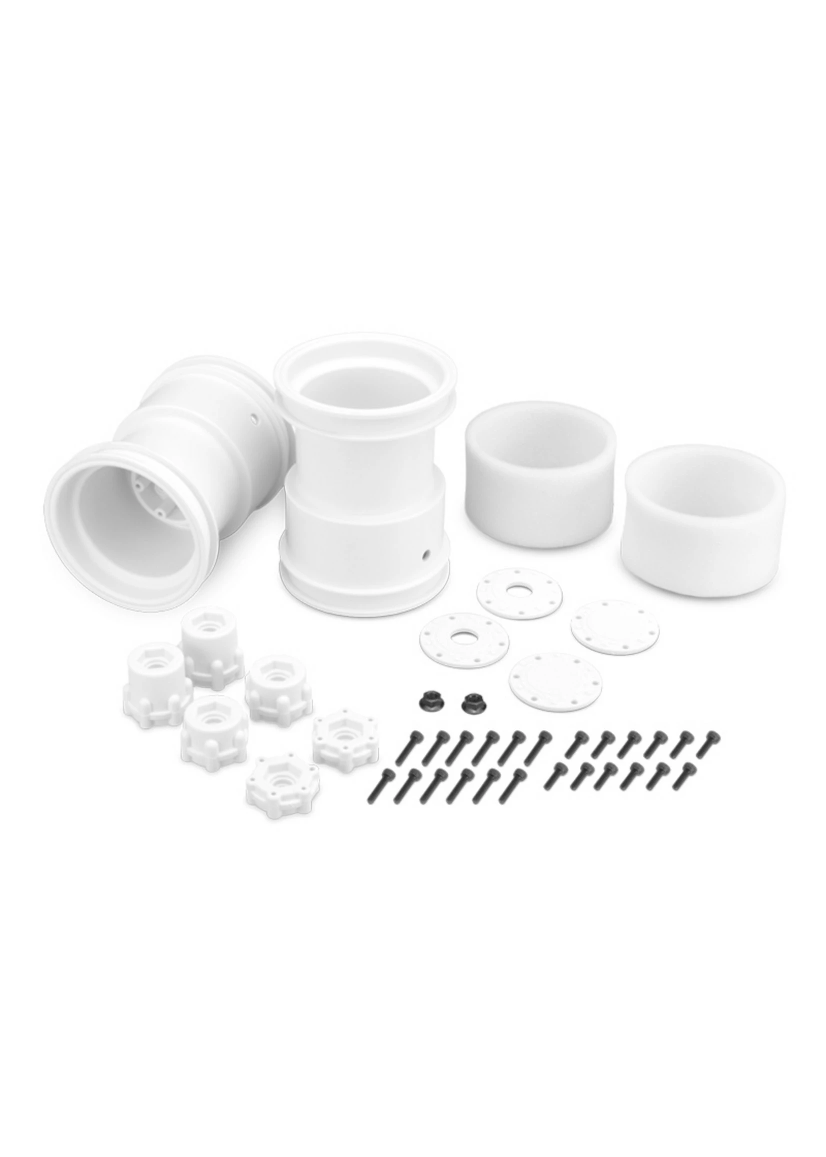 JCONCEPTS JCO3377W - Tribute 2.6x3.6" Monster Truck Wheels With Adapters - White (1 Pair) 3 JCONCEPTS JCO3377W - Tribute 2.6x3.6" Monster Truck Wheels With Adapters - White (1 Pair)