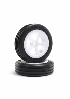LOSI LOS41021 - Rib Front Tire, Mounted, White (2): Mini JRX2