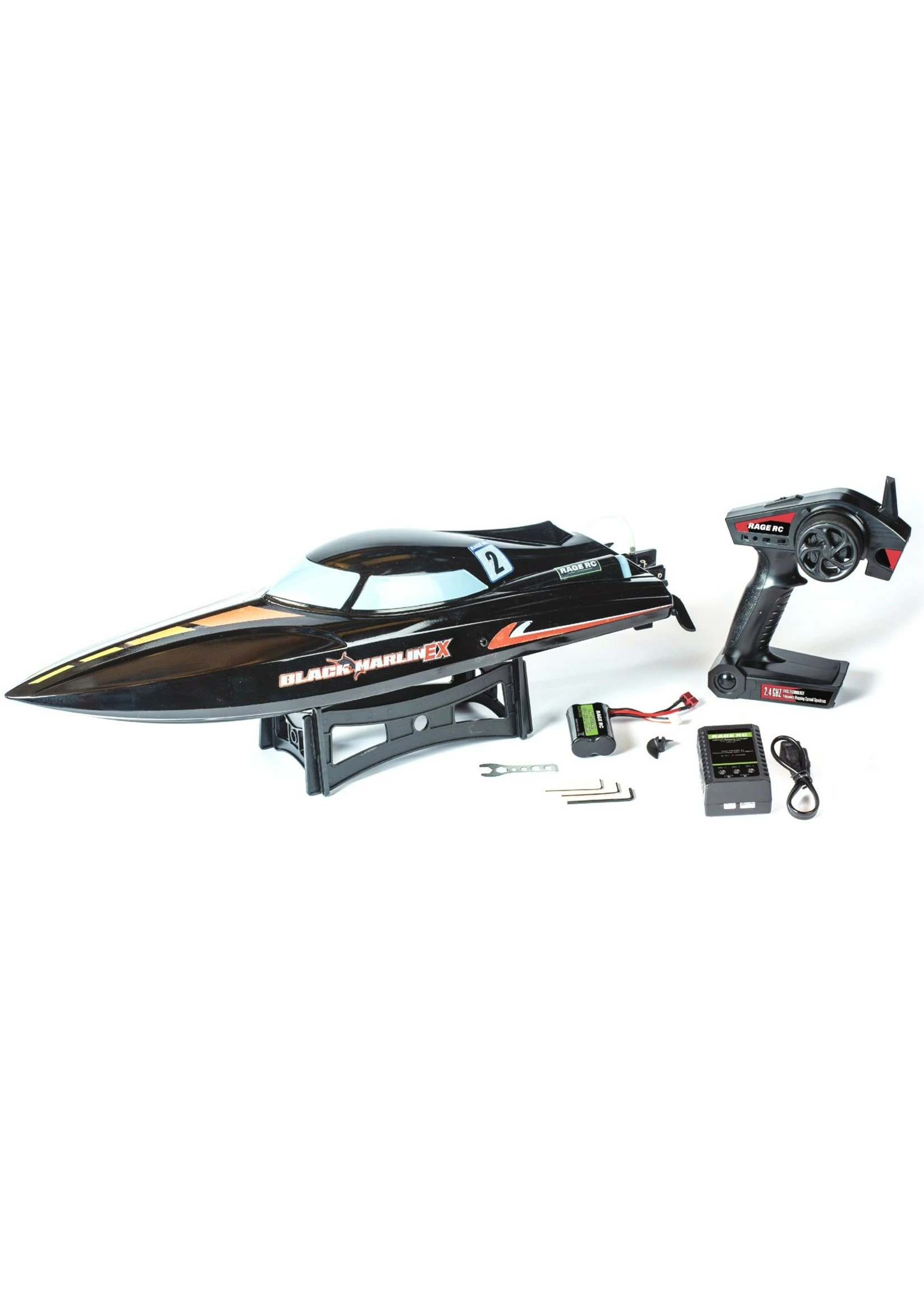 Rage RC B1400 - Black Marlin EX Brushed Boat - RTR 3 Rage RC B1400 - Black Marlin EX Brushed Boat - RTR