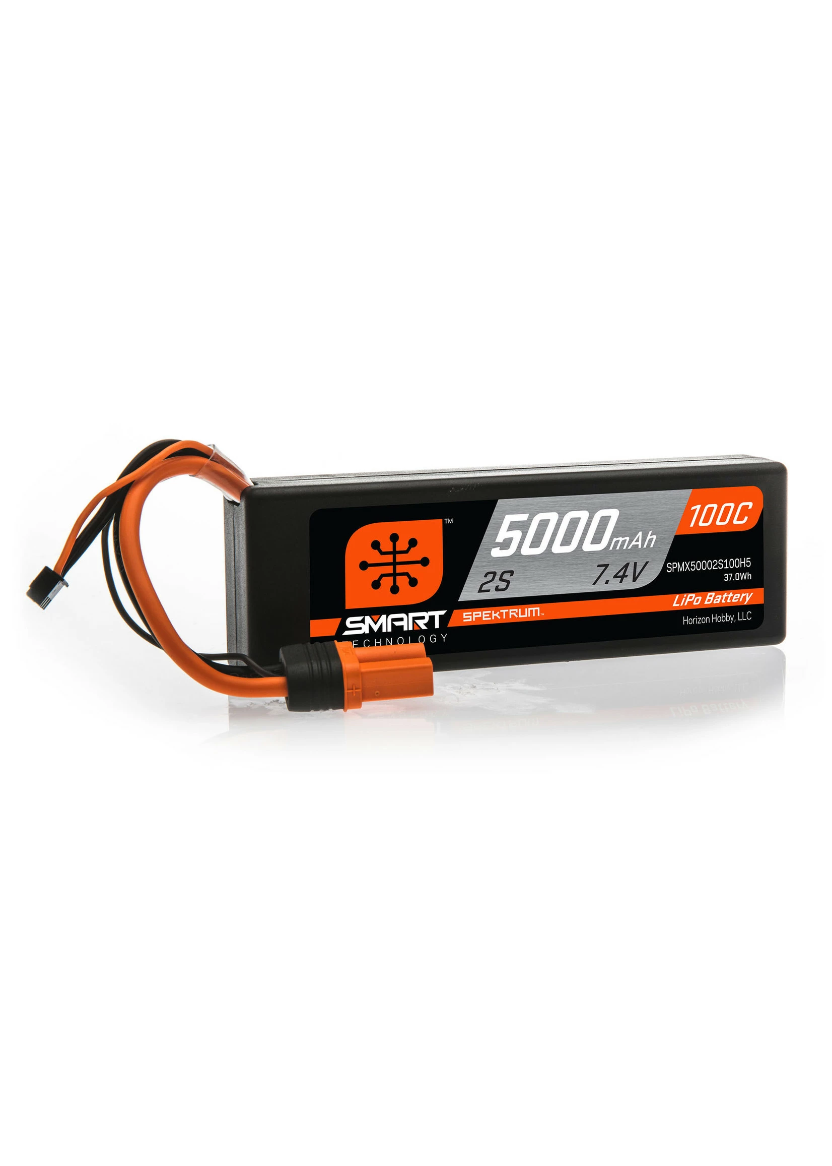 Spektrum SPMX50002S100H5 - 7.4V 5000mAh 2S 100C Smart Hardcase LiPo Battery: IC5 3 Spektrum SPMX50002S100H5 - 7.4V 5000mAh 2S 100C Smart Hardcase LiPo Battery: IC5