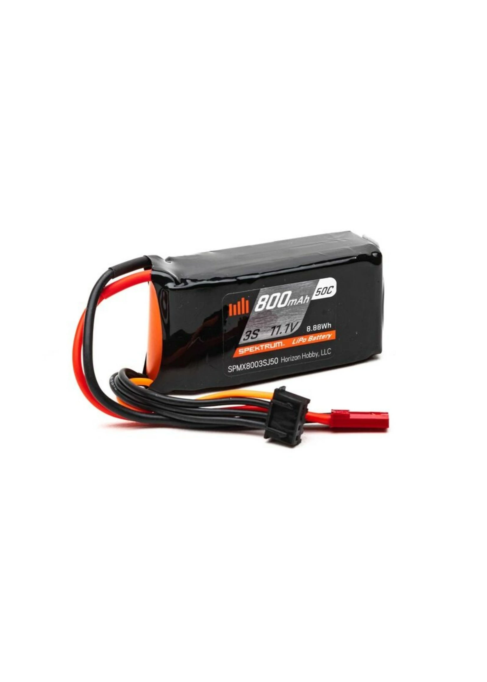 Spektrum SPMX8003SJ50 - 11.1V 800mAh 3S 50C LiPo Battery: JST 3 Spektrum SPMX8003SJ50 - 11.1V 800mAh 3S 50C LiPo Battery: JST