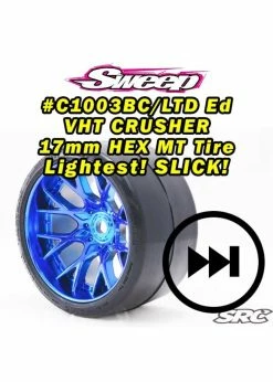 Sweep C1003BC - MT Road Crusher Slick Tire Blue Chrome