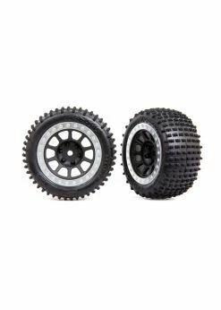 Traxxas 2470G - Alias Rear 2.2" Tires & Wheels - Satin Chrome/Gray