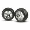 Traxxas 3770 - All-Star Chrome Wheels / Alias Tires - 2WD Electric Rear -Rc Car Component Shop traxxas 3770 all star chrome wheels alias tires 2w