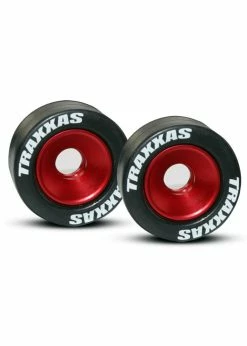 Traxxas 5186 - Machined Aluminum Ball Bearing Wheels With Rubber Tires - Red