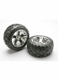 Traxxas 5576R - All-Star Chrome Wheels / Anaconda® Tires