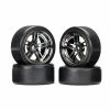Traxxas 8378 - Split-Spoke Black Chrome Wheels / 1.9" Drift Tires -Rc Car Component Shop traxxas 8378 split spoke black chrome wheels 19 dr