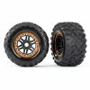 Traxxas 8972T - Black Orange Beadlock Wheels / Maxx MT Tires -Rc Car Component Shop traxxas 8972t black orange beadlock wheels maxx mt
