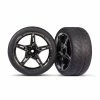 Traxxas 9371 - Split-Spoke Black Chrome Wheels / Response Tires -Rc Car Component Shop traxxas 9371 split spoke black chrome wheels respo